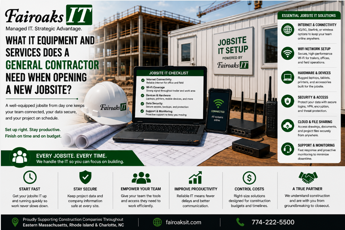What IT Equipment and Services Does a General Contractor Need When Opening a New Jobsite?