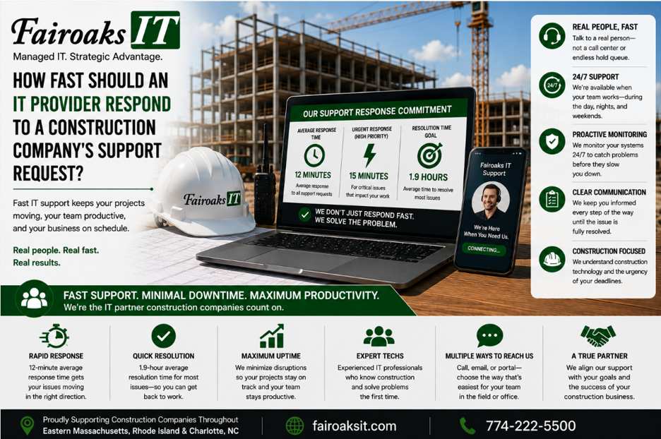 How Fast Should an IT Provider Respond to a Construction Company's Support Request?
