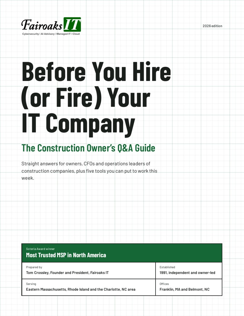 Cover of Before You Hire (or Fire) Your IT Company, the Construction Owner's Q&A Guide